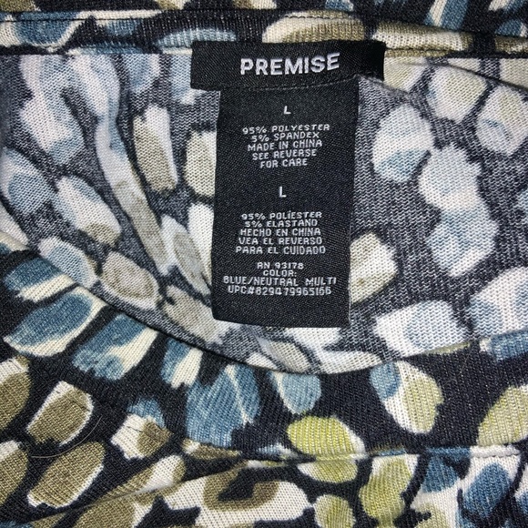 ❌📂PREMISE TUNIC TOP Abstract Floral  3/4 Slv L - Picture 6 of 6